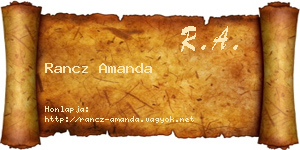 Rancz Amanda névjegykártya